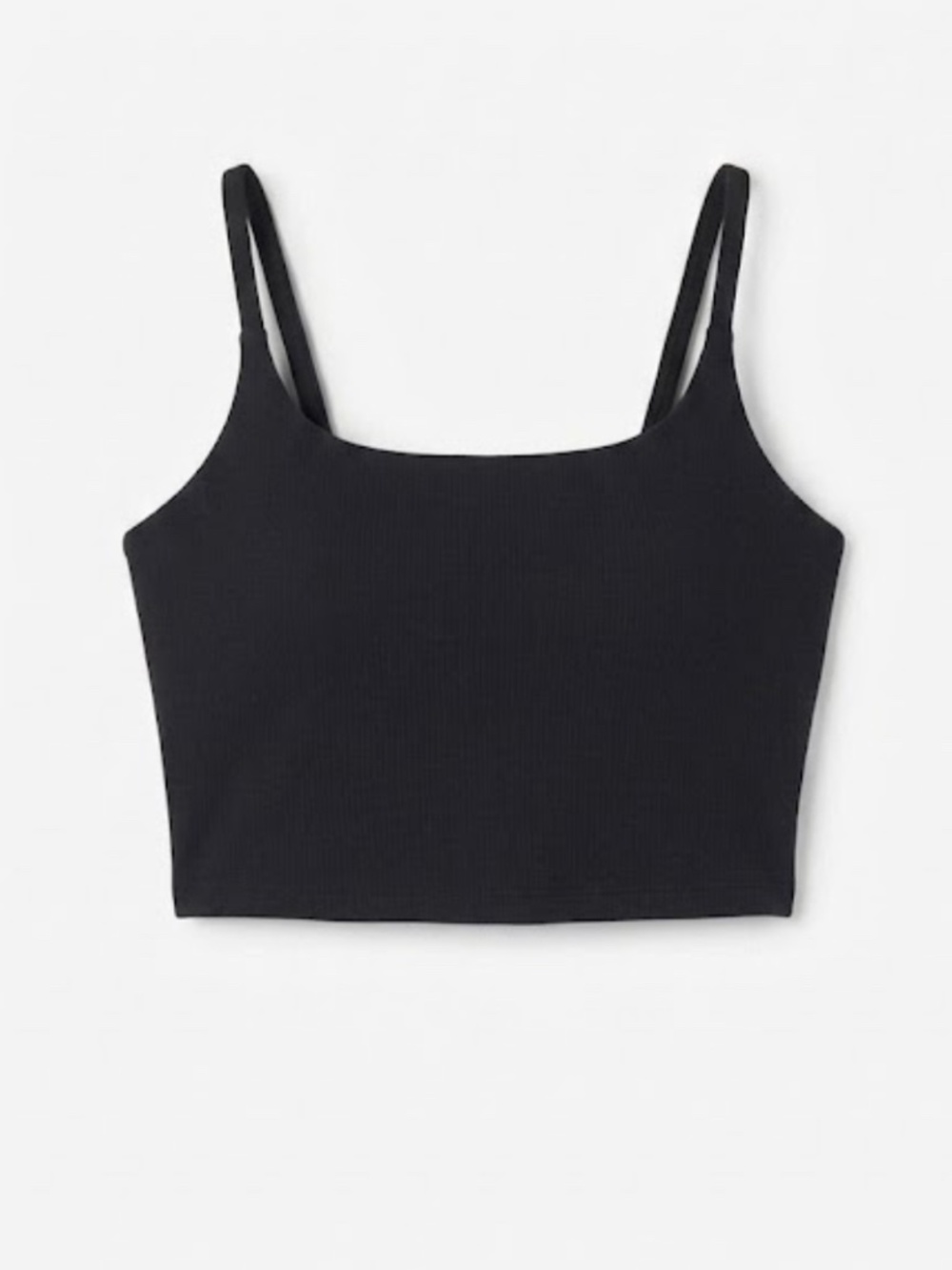 Athleta Black Crop Square Tank Top - Size M - Low Impact